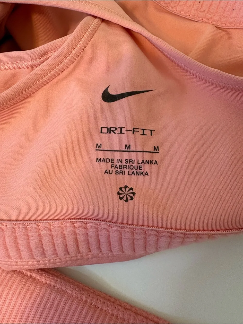 Nike Coral Pink Ribbed High-Waist Bike Shorts